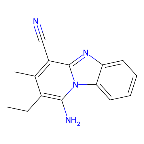 1-Amino-2-ethyl-3-methylpyrido[1,2-a]benzimidazole-4-carbonitrile structure