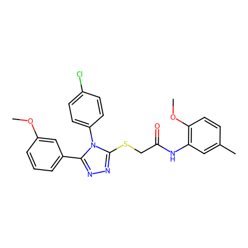 2-{[4-(4-chlorophenyl)-5-(3-methoxyphenyl)-4H-1,2,4-triazol-3-yl]sulfanyl}-N-(2-methoxy-5-methylphenyl)acetamide structure