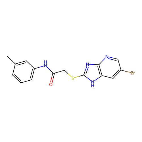 2-[(6-bromo-1H-imidazo[4,5-b]pyridin-2-yl)sulfanyl]-N-(3-methylphenyl)acetamide structure