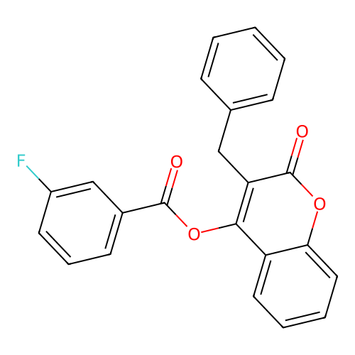 3-benzyl-2-oxo-2H-chromen-4-yl 3-fluorobenzoate structure