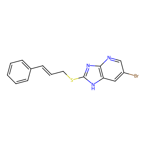 6-bromo-2-[(E)-3-phenylprop-2-enyl]sulfanyl-1H-imidazo[4,5-b]pyridine structure