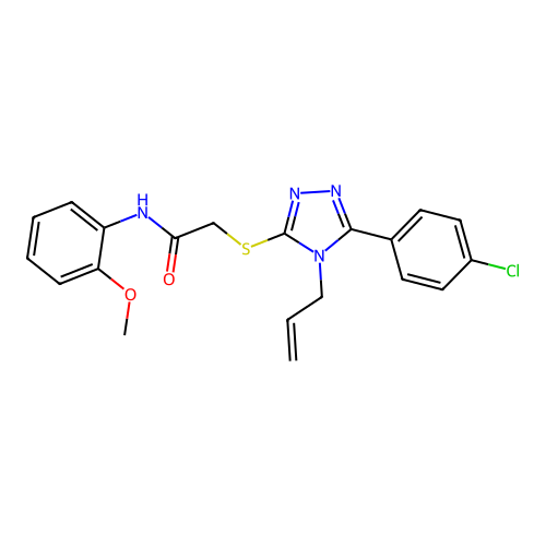 2-{[5-(4-chlorophenyl)-4-(prop-2-en-1-yl)-4H-1,2,4-triazol-3-yl]sulfanyl}-N-(2-methoxyphenyl)acetamide structure