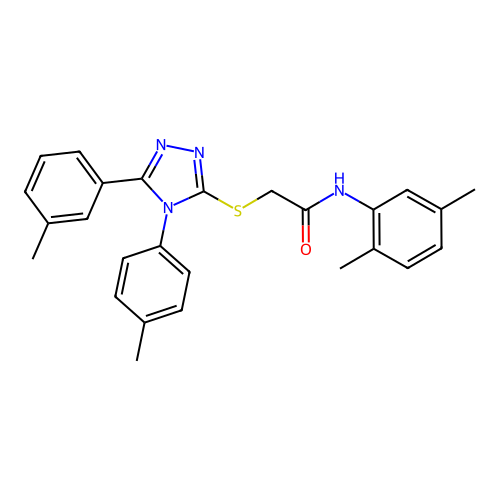 N-(2,5-dimethylphenyl)-2-{[5-(3-methylphenyl)-4-(4-methylphenyl)-4H-1,2,4-triazol-3-yl]sulfanyl}acetamide structure