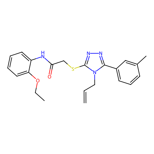 N-(2-ethoxyphenyl)-2-{[5-(3-methylphenyl)-4-(prop-2-en-1-yl)-4H-1,2,4-triazol-3-yl]sulfanyl}acetamide structure