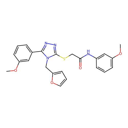 2-{[4-(furan-2-ylmethyl)-5-(3-methoxyphenyl)-4H-1,2,4-triazol-3-yl]sulfanyl}-N-(3-methoxyphenyl)acetamide structure