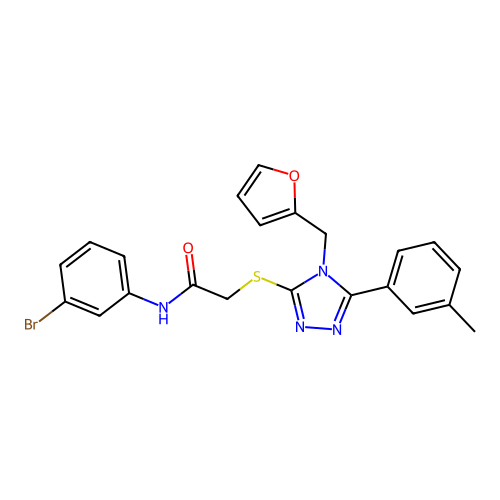 N-(3-bromophenyl)-2-{[4-(furan-2-ylmethyl)-5-(3-methylphenyl)-4H-1,2,4-triazol-3-yl]sulfanyl}acetamide structure