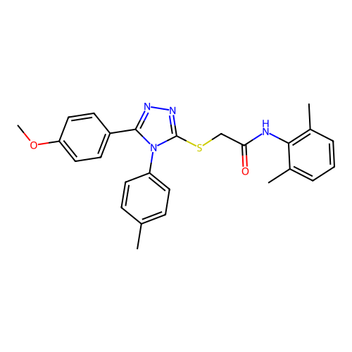 N-(2,6-dimethylphenyl)-2-{[5-(4-methoxyphenyl)-4-(4-methylphenyl)-4H-1,2,4-triazol-3-yl]sulfanyl}acetamide structure