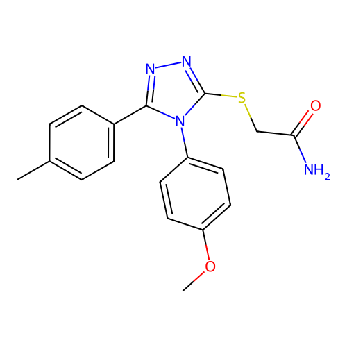2-[[4-(4-methoxyphenyl)-5-(4-methylphenyl)-1,2,4-triazol-3-yl]sulfanyl]acetamide structure