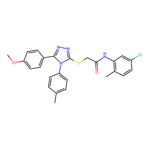 N-(5-chloro-2-methylphenyl)-2-{[5-(4-methoxyphenyl)-4-(4-methylphenyl)-4H-1,2,4-triazol-3-yl]sulfanyl}acetamide structure