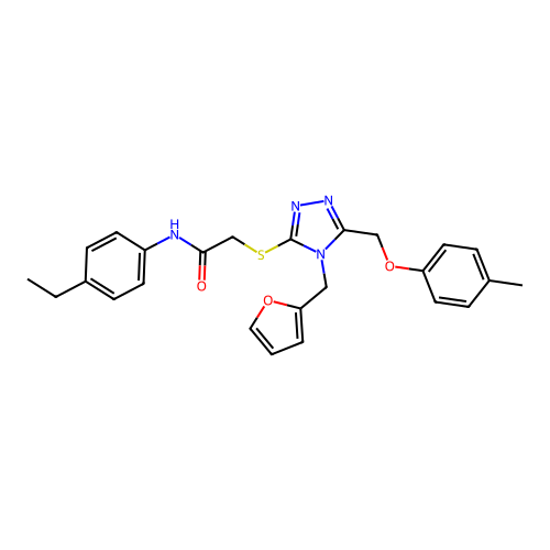 N-(4-ethylphenyl)-2-((4-(furan-2-ylmethyl)-5-((p-tolyloxy)methyl)-4H-1,2,4-triazol-3-yl)thio)acetamide structure