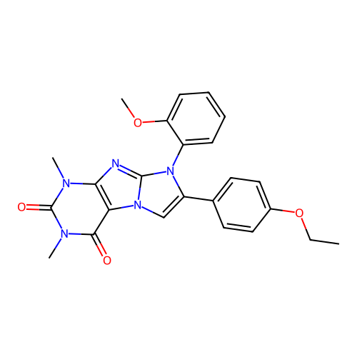 7-(4-ethoxyphenyl)-8-(2-methoxyphenyl)-1,3-dimethyl-1H-imidazo[2,1-f]purine-2,4(3H,8H)-dione structure