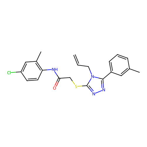 N-(4-chloro-2-methylphenyl)-2-{[5-(3-methylphenyl)-4-(prop-2-en-1-yl)-4H-1,2,4-triazol-3-yl]sulfanyl}acetamide structure