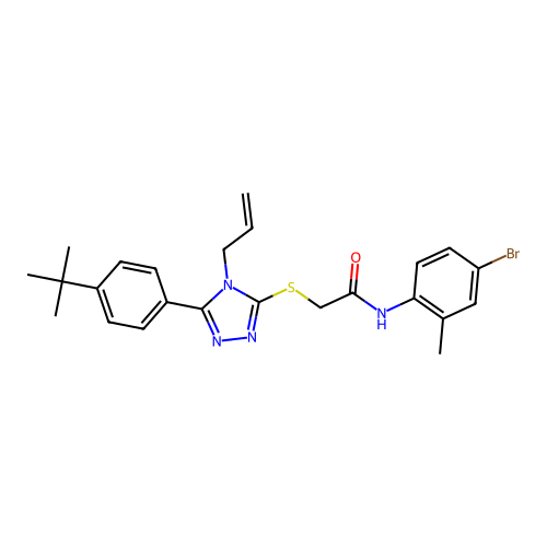 N-(4-bromo-2-methylphenyl)-2-{[5-(4-tert-butylphenyl)-4-(prop-2-en-1-yl)-4H-1,2,4-triazol-3-yl]sulfanyl}acetamide structure