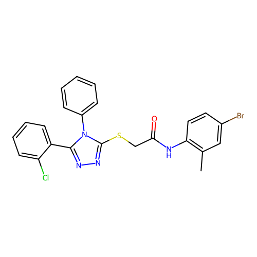 N-(4-bromo-2-methylphenyl)-2-{[5-(2-chlorophenyl)-4-phenyl-4H-1,2,4-triazol-3-yl]sulfanyl}acetamide structure