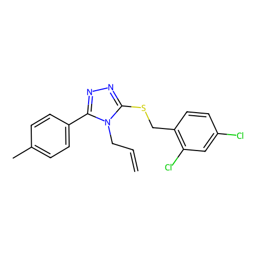 4-allyl-3-((2,4-dichlorobenzyl)thio)-5-(p-tolyl)-4H-1,2,4-triazole structure