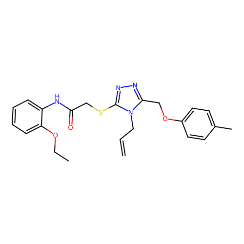 2-((4-allyl-5-((p-tolyloxy)methyl)-4H-1,2,4-triazol-3-yl)thio)-N-(2-ethoxyphenyl)acetamide structure