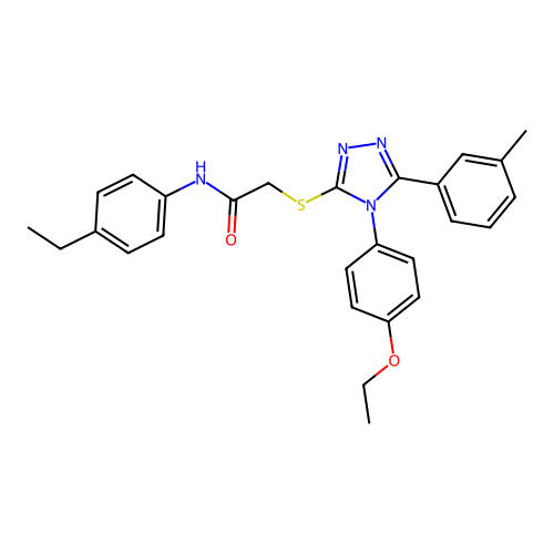2-[[4-(4-ethoxyphenyl)-5-(3-methylphenyl)-1,2,4-triazol-3-yl]sulfanyl]-N-(4-ethylphenyl)acetamide structure