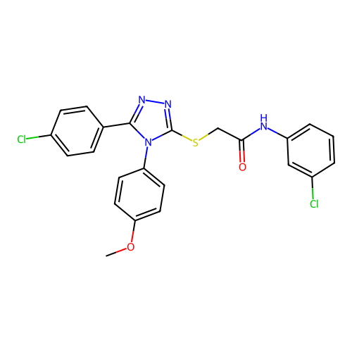 N-(3-chlorophenyl)-2-{[5-(4-chlorophenyl)-4-(4-methoxyphenyl)-4H-1,2,4-triazol-3-yl]sulfanyl}acetamide structure