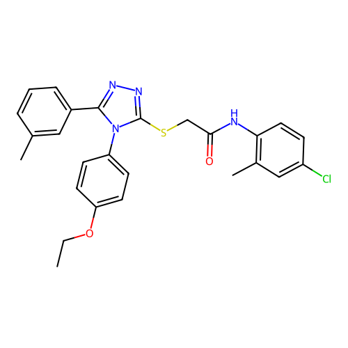 N-(4-chloro-2-methylphenyl)-2-{[4-(4-ethoxyphenyl)-5-(3-methylphenyl)-4H-1,2,4-triazol-3-yl]sulfanyl}acetamide structure