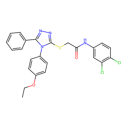 N-(3,4-dichlorophenyl)-2-[[4-(4-ethoxyphenyl)-5-phenyl-1,2,4-triazol-3-yl]sulfanyl]acetamide structure