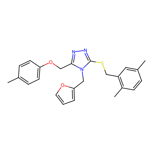 1-({5-[(2,5-dimethylphenyl)methylthio]-4-(2-furylmethyl)(1,2,4-triazol-3-yl)}m ethoxy)-4-methylbenzene structure