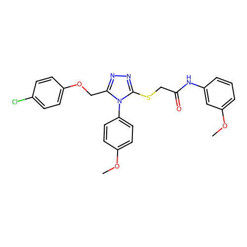 2-((5-((4-chlorophenoxy)methyl)-4-(4-methoxyphenyl)-4H-1,2,4-triazol-3-yl)thio)-N-(3-methoxyphenyl)acetamide structure