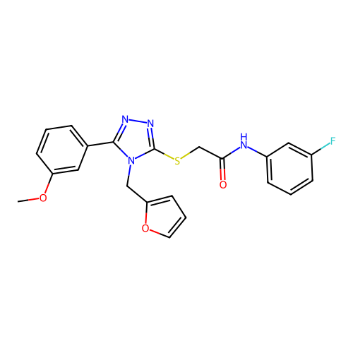N-(3-fluorophenyl)-2-{[4-(furan-2-ylmethyl)-5-(3-methoxyphenyl)-4H-1,2,4-triazol-3-yl]sulfanyl}acetamide structure