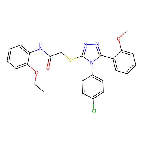 2-{[4-(4-chlorophenyl)-5-(2-methoxyphenyl)-4H-1,2,4-triazol-3-yl]sulfanyl}-N-(2-ethoxyphenyl)acetamide structure