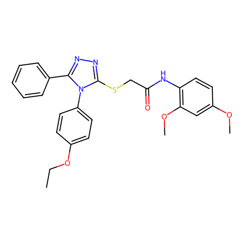 N-(2,4-dimethoxyphenyl)-2-[[4-(4-ethoxyphenyl)-5-phenyl-1,2,4-triazol-3-yl]sulfanyl]acetamide structure