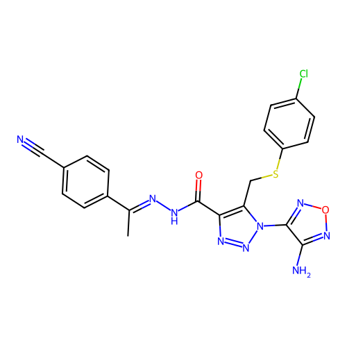 C21H16ClN9O2S structure