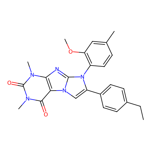 7-(4-ethylphenyl)-8-(2-methoxy-4-methylphenyl)-1,3-dimethyl-1H-imidazo[2,1-f]purine-2,4(3H,8H)-dione structure