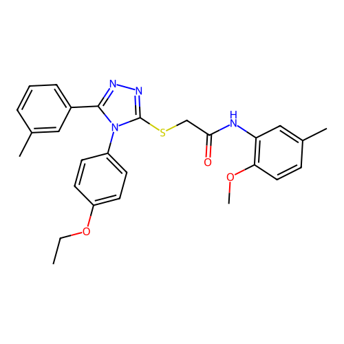 2-{[4-(4-ethoxyphenyl)-5-(3-methylphenyl)-4H-1,2,4-triazol-3-yl]sulfanyl}-N-(2-methoxy-5-methylphenyl)acetamide structure