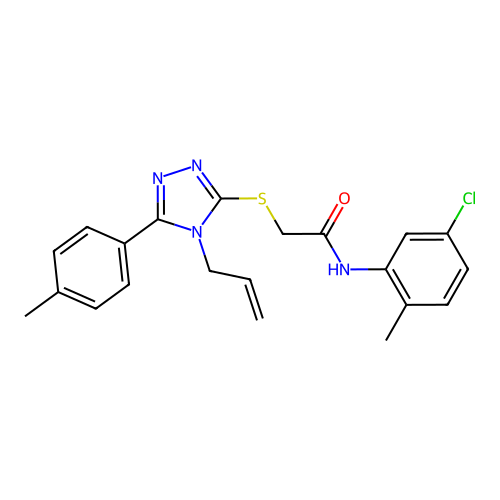 N-(5-chloro-2-methylphenyl)-2-{[5-(4-methylphenyl)-4-(prop-2-en-1-yl)-4H-1,2,4-triazol-3-yl]sulfanyl}acetamide structure