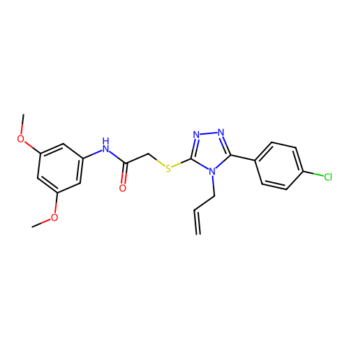 2-[[5-(4-chlorophenyl)-4-prop-2-enyl-1,2,4-triazol-3-yl]sulfanyl]-N-(3,5-dimethoxyphenyl)acetamide structure