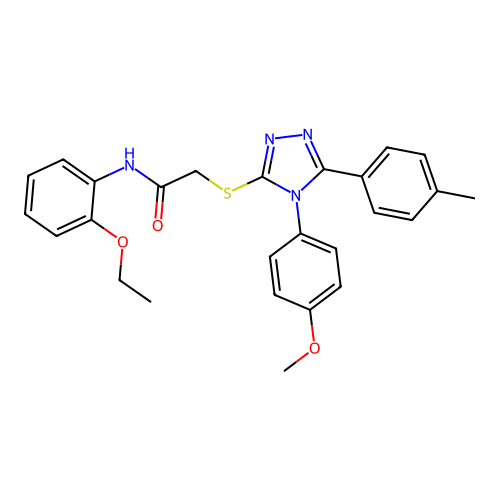 N-(2-ethoxyphenyl)-2-{[4-(4-methoxyphenyl)-5-(4-methylphenyl)-4H-1,2,4-triazol-3-yl]sulfanyl}acetamide structure