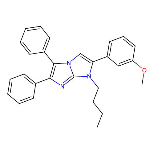 1-butyl-2-(3-methoxyphenyl)-5,6-diphenyl-1H-imidazo[1,2-a]imidazole structure