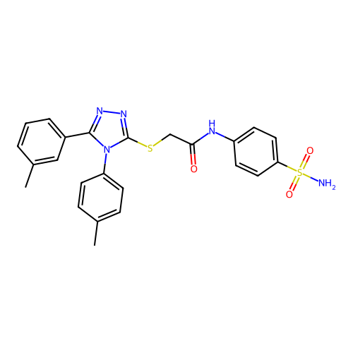 2-{[5-(3-methylphenyl)-4-(4-methylphenyl)-4H-1,2,4-triazol-3-yl]sulfanyl}-N-(4-sulfamoylphenyl)acetamide structure