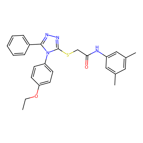 N-(3,5-dimethylphenyl)-2-[[4-(4-ethoxyphenyl)-5-phenyl-1,2,4-triazol-3-yl]sulfanyl]acetamide structure