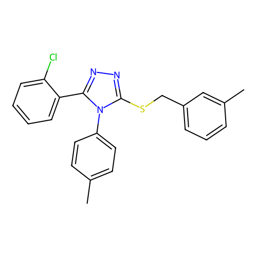 3-(2-chlorophenyl)-4-(4-methylphenyl)-5-{[(3-methylphenyl)methyl]sulfanyl}-4H-1,2,4-triazole structure