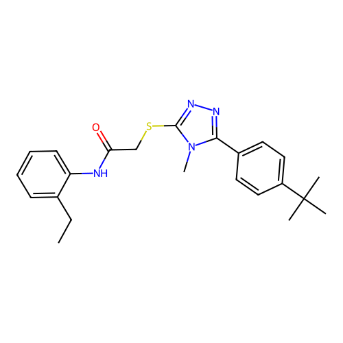 2-{[5-(4-tert-butylphenyl)-4-methyl-4H-1,2,4-triazol-3-yl]sulfanyl}-N-(2-ethylphenyl)acetamide structure