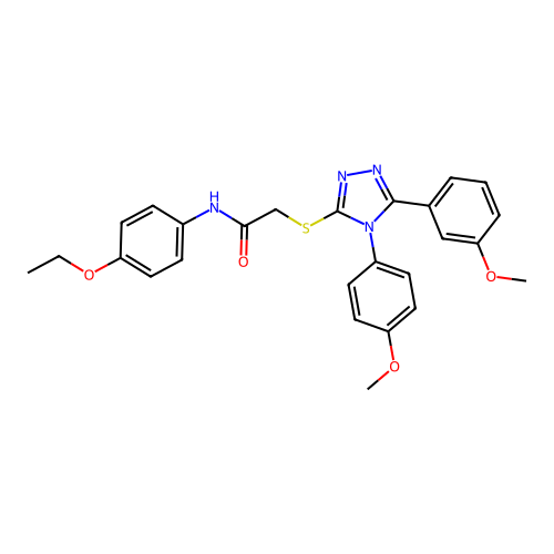 N-(4-ethoxyphenyl)-2-{[5-(3-methoxyphenyl)-4-(4-methoxyphenyl)-4H-1,2,4-triazol-3-yl]sulfanyl}acetamide structure