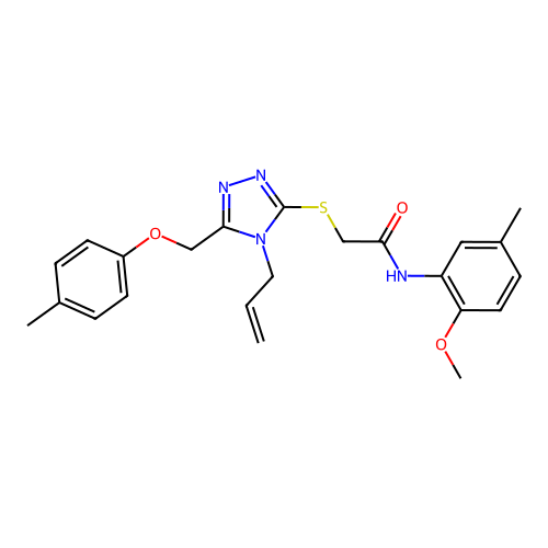 2-((4-allyl-5-((p-tolyloxy)methyl)-4H-1,2,4-triazol-3-yl)thio)-N-(2-methoxy-5-methylphenyl)acetamide structure
