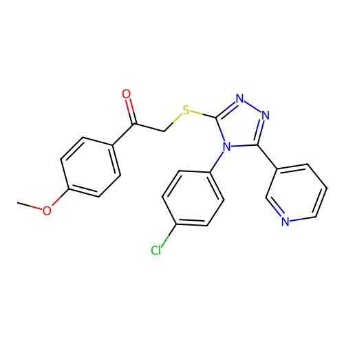 2-[[4-(4-chlorophenyl)-5-pyridin-3-yl-1,2,4-triazol-3-yl]sulfanyl]-1-(4-methoxyphenyl)ethanone structure