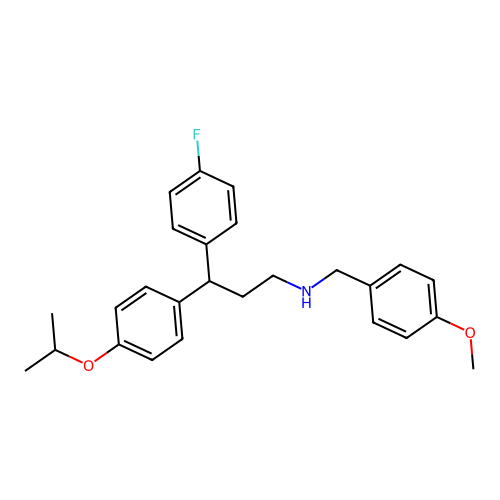 3-(4-fluorophenyl)-3-(4-isopropoxyphenyl)-N-(4-methoxybenzyl)propan-1-amine structure