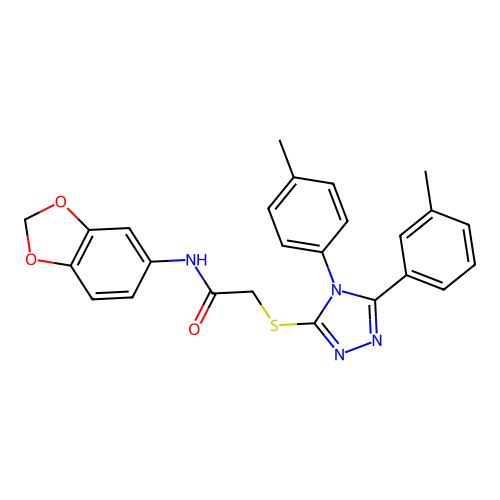 N-(1,3-benzodioxol-5-yl)-2-[[5-(3-methylphenyl)-4-(4-methylphenyl)-1,2,4-triazol-3-yl]sulfanyl]acetamide structure