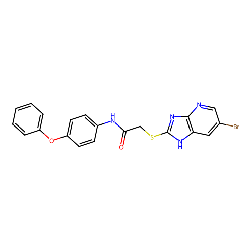 2-[(6-bromo-1H-imidazo[4,5-b]pyridin-2-yl)sulfanyl]-N-(4-phenoxyphenyl)acetamide structure