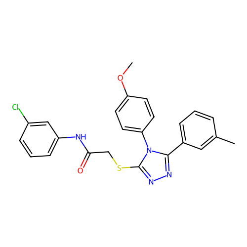 N-(3-chlorophenyl)-2-{[4-(4-methoxyphenyl)-5-(3-methylphenyl)-4H-1,2,4-triazol-3-yl]sulfanyl}acetamide structure