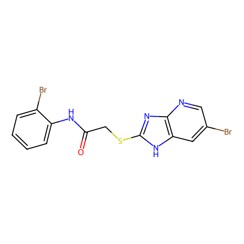 2-[(6-bromo-1H-imidazo[4,5-b]pyridin-2-yl)sulfanyl]-N-(2-bromophenyl)acetamide structure