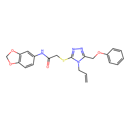 N-(1,3-benzodioxol-5-yl)-2-{[5-(phenoxymethyl)-4-(prop-2-en-1-yl)-4H-1,2,4-triazol-3-yl]sulfanyl}acetamide structure