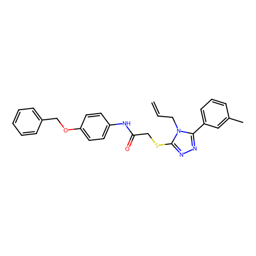 N-[4-(benzyloxy)phenyl]-2-{[5-(3-methylphenyl)-4-(prop-2-en-1-yl)-4H-1,2,4-triazol-3-yl]sulfanyl}acetamide structure